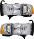 1999-2002 Dodge Ram 3500 Headlights Driver Left and Passenger Right Side Halogen