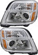 2016-2017 GMC Terrain Headlights Driver Left and Passenger Right Side Halogen Chrome Trim