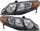 2006-2008 Honda Civic Sedan Headlights Driver Left and Passenger Right Side Halogen