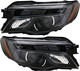 2017-2020 Honda Ridgeline Headlights Driver Left and Passenger Right Side Halogen Without Auto Dimming, With Auto On-Off, With LED Daytime Running Light