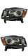2014-2016 Jeep Grand Cherokee Headlights Driver Left and Passenger Right Side Halogen Black Trim