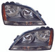2005-2006 Kia Sorento Sport Headlights Driver Left and Passenger Right Side Halogen Black Trim
