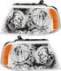 2004-2006 Lincoln Navigator Headlights Driver Left and Passenger Right Side Halogen