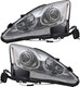 2006-2008 Lexus IS350 Headlights Driver Left and Passenger Right Side Halogen Without Auto Level System