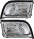 1995-1999 Mercedes Benz S Class Headlights Driver Left and Passenger Right Side Halogen Without Parking Light