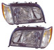 1995-1999 Mercedes Benz S Class Headlights Driver Left and Passenger Right Side Halogen With Parking Light