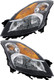 2007 Nissan Altima Sedan Headlights Driver Left and Passenger Right Side Halogen Black Trim
