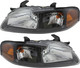 2002-2003 Nissan Sentra Headlights Driver Left and Passenger Right Side Halogen Black Trim