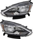 2016-2019 Nissan Sentra S/FE+S/SV Headlights Driver Left and Passenger Right Side Halogen Black Trim