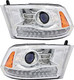 2016-2018 Ram 2500 Headlights Driver Left and Passenger Right Side Halogen Chrome Trim