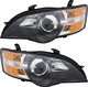2005 Subaru Legacy Headlights Driver Left and Passenger Right Side Halogen Black Trim