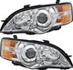 2006-2007 Subaru Outback Headlights Driver Left and Passenger Right Side Halogen Chrome Trim