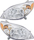 2003-2008 Toyota Matrix Headlights Driver Left and Passenger Right Side Halogen