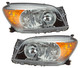 2006-2008 Toyota RAV4 Headlights Driver Left and Passenger Right Side Halogen Black Trim