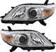 2011-2019 Toyota Sienna Base/LE/XLE Headlights Driver Left and Passenger Right Side Halogen