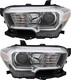 2016-2020 Toyota Tacoma Headlights Driver Left and Passenger Right Side Halogen Black Trim