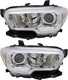 2019-2021 Toyota Tacoma Headlights Driver Left and Passenger Right Side Halogen Without Fog Light