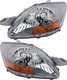 2007-2011 Toyota Yaris Sedan Headlights Driver Left and Passenger Right Side Halogen