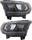 2016-2020 Dodge Durango Headlights Driver Left and Passenger Right Side Halogen Black Trim With LED Daytime Running Light
