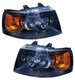 2003-2006 Ford Expedition Headlights Driver Left and Passenger Right Side Halogen Black Trim