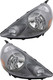 2007-2008 Honda Fit Headlights Driver Left and Passenger Right Side Halogen Storm Silver Housing