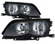 2002-2005 BMW 3 Series Headlights Driver Left and Passenger Right Side Halogen