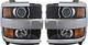 2015-2019 Chevrolet Silverado 3500 Headlights Driver Left and Passenger Right Side Halogen Black Trim