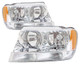 2002-2004 Jeep Grand Cherokee Overland Headlights Driver Left and Passenger Right Side Halogen