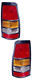 2001-2003 Chevrolet Silverado 3500 Tail Light Driver Left and Passenger Right Side With Black Bezel