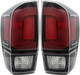 2017-2019 Toyota Tacoma Tail Light Driver Left and Passenger Right Side Black Trim