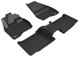 2017-2019 Ford Explorer Floor Mats Liners Front and Rear Row Kagu Black w/ 2nd row center console, single post on front passenger's floor JP-A46837QC