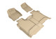 2019-2022 Chevrolet Silverado 1500 Crew Cab Floor Mats Liners Front and Rear Row Kagu Tan 5 Seat fits underseat storage box