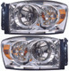 For 2007-2008 Dodge Ram 1500 2500 3500 Headlight Driver and Passenger Side