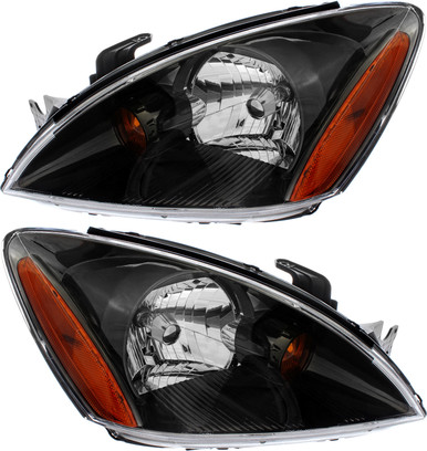 Uzooka Halogen Headlights Pair For 2002-2003 Mitsubishi Lancer – Chrome Housing – DOT/SAE
