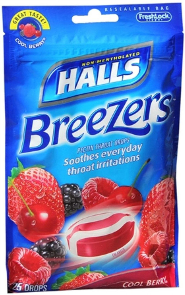 Halls breezers kurkkupisarat viileä marja 25 tippaa