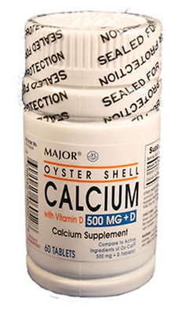 Major Pharma Oyster Shell Calcium, with Vitamin D, 500 mg- 60 tab