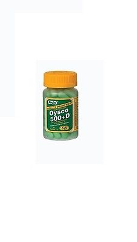 Rugby Oysco 500 + UNITÉ CHOLECALCIFEROL-200, OYSTER SHELL-500 MG Vert foncé 60 ct