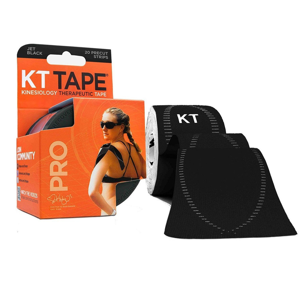 Kt Tape Pro elastisches Kinesiologie-Therapieband 20 ct Farbe: tiefschwarz