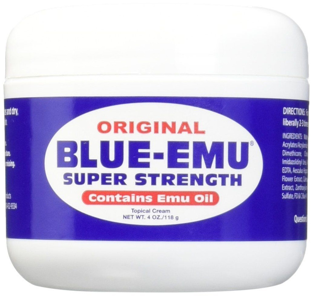 Blue-Emu Super Strength Emu Oil 4 Oz להקלה על דלקת פרקים קלה בשרירים ובמפרקים