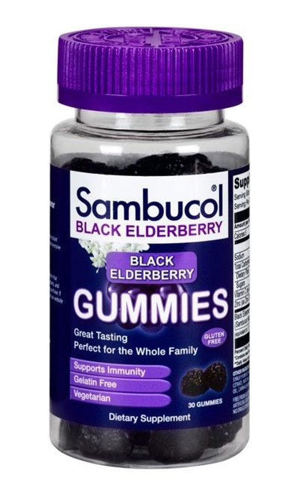 Sambucol Black Elderberry Gummies Berry 30 ct Unterstützt das Immunsystem