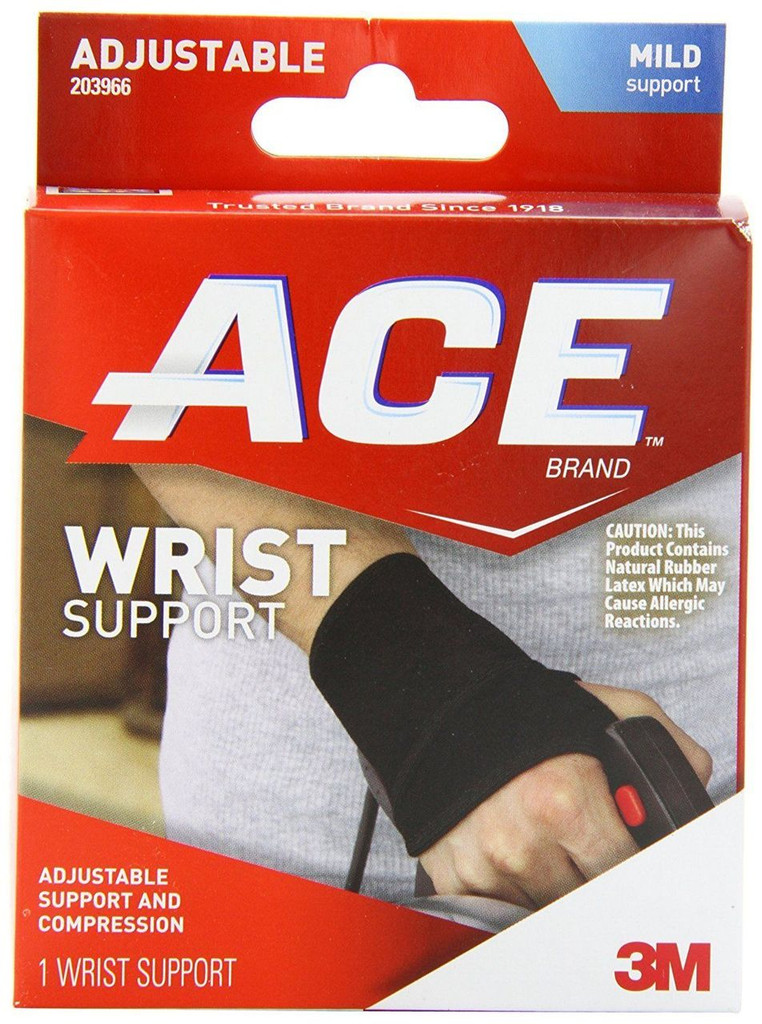 ACE Wrist Support One Size 1 ea Adjustable Support & Compression