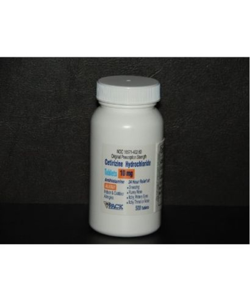 Pacote farmacêutico cetirizina 10mg zyrtec genérico 500 comprimidos