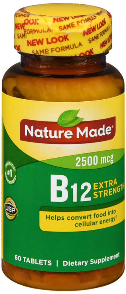 Nature made b-12 2500mcg טבליות 60 ספירה