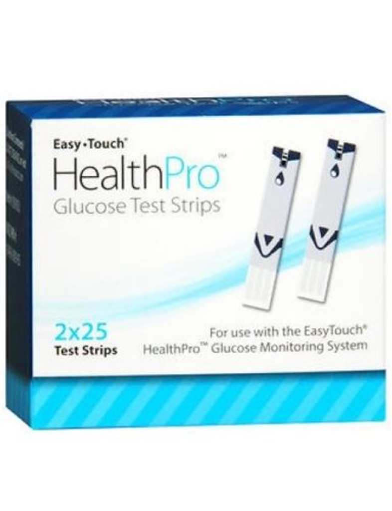 Bandelettes de test de glucose Easy Touch HealthPro, 50 unités