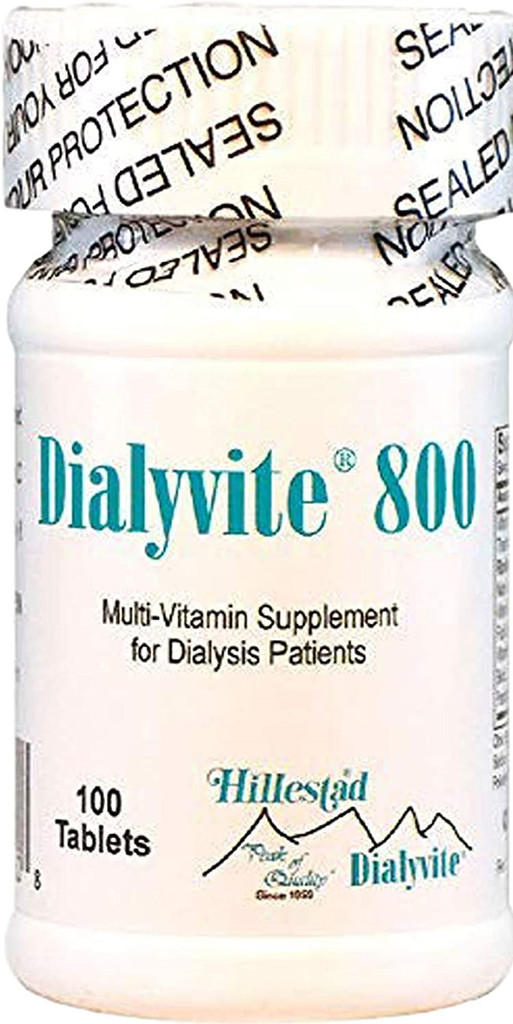 Dialyvite 800 mcg 100 tabletter, multivitamintilskudd for dialysepasienter