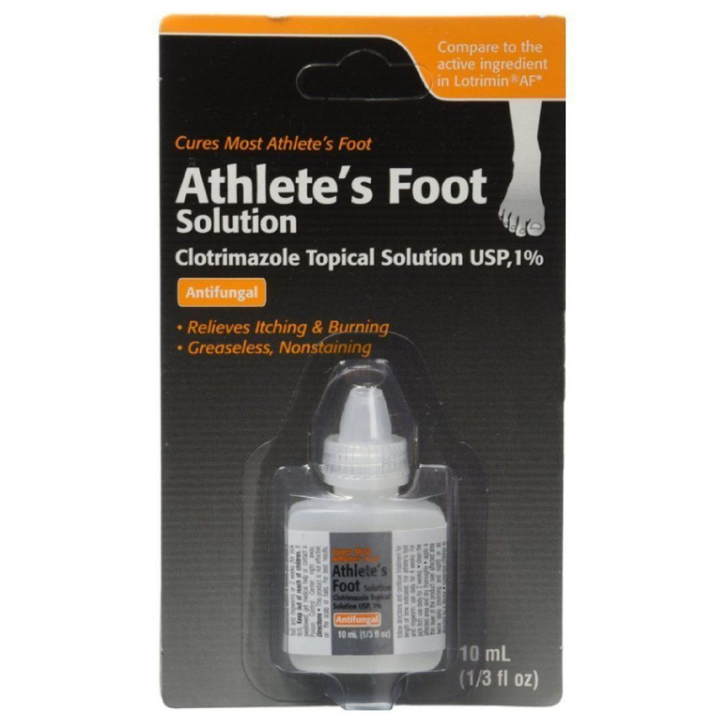 Solution pour les pieds d'athlète Taro, clotrimazole, 1 % antifongique, 10 ml