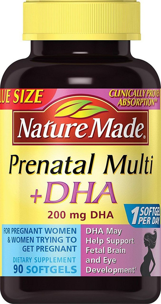 Nature Made Prenatal Multi +DHA 200 Mg 90 Softgels Supports Women Pregnancy
