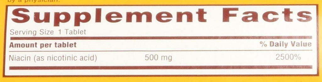 Rugby Niacin 500 mg 1000 Tablets Dietary Supplements