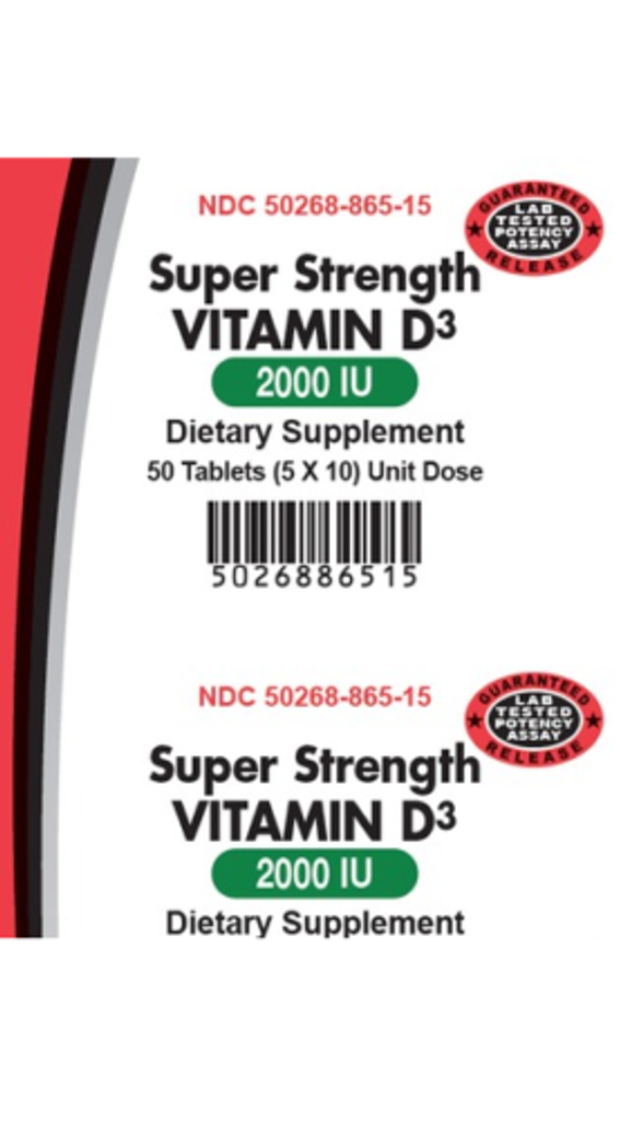 Avkare Vitamin D3 Cholecalciferol 2000 IU 5 x 10 Unit Dose Bone Mineralization