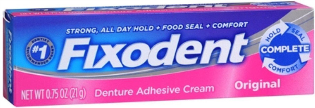 Fixodent Denture Adhesive Cream Original 0,75 oz, 6 kpl